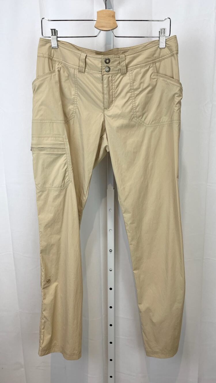 EXOFFICIO Explorista Pants Size 8 x 32" Zip Fly Roll Up Stretch Nylon Khaki Tan
